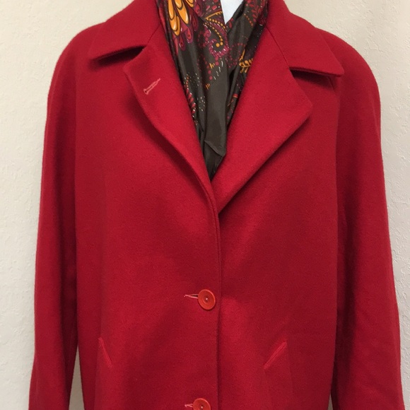 Stephanie Mathews Red Wool Coat - Picture 2 of 5